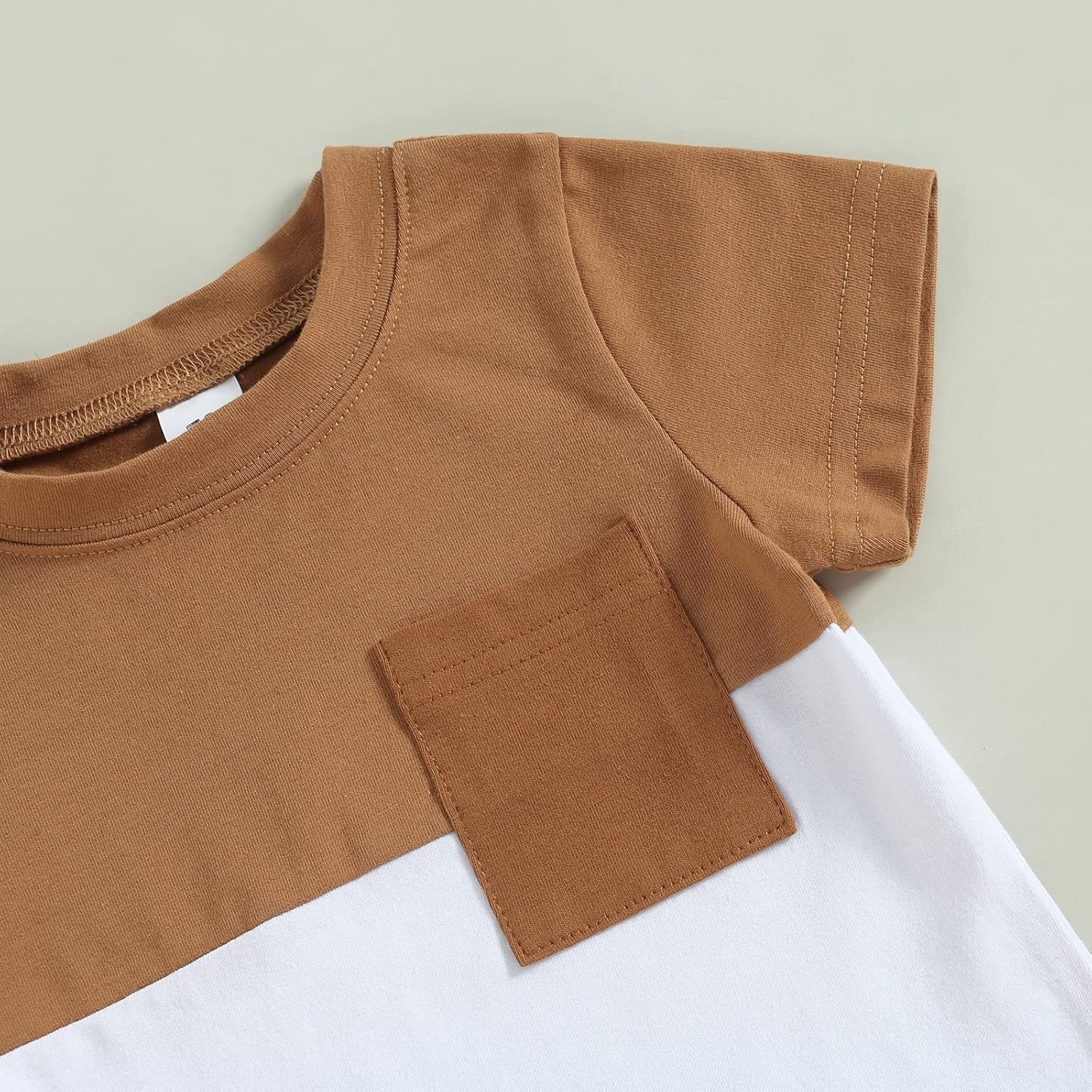 fhutpw Baby Toddler Boy Clothes Summer Outfits 6 12 18 24 Months Patchwork Short Sleeve T Shirt & Shorts Sets with Pockets