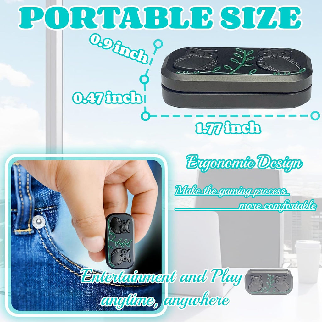 New Decompression Metal Poker Fidget Slider,Men's EDC Hand Slider,Poker Push Card Stress Relief Toys,Twig Sitting Owl Shape Design Fidget Toys,Office Desk Toys Gifts for Boyfriend and Father (Black)