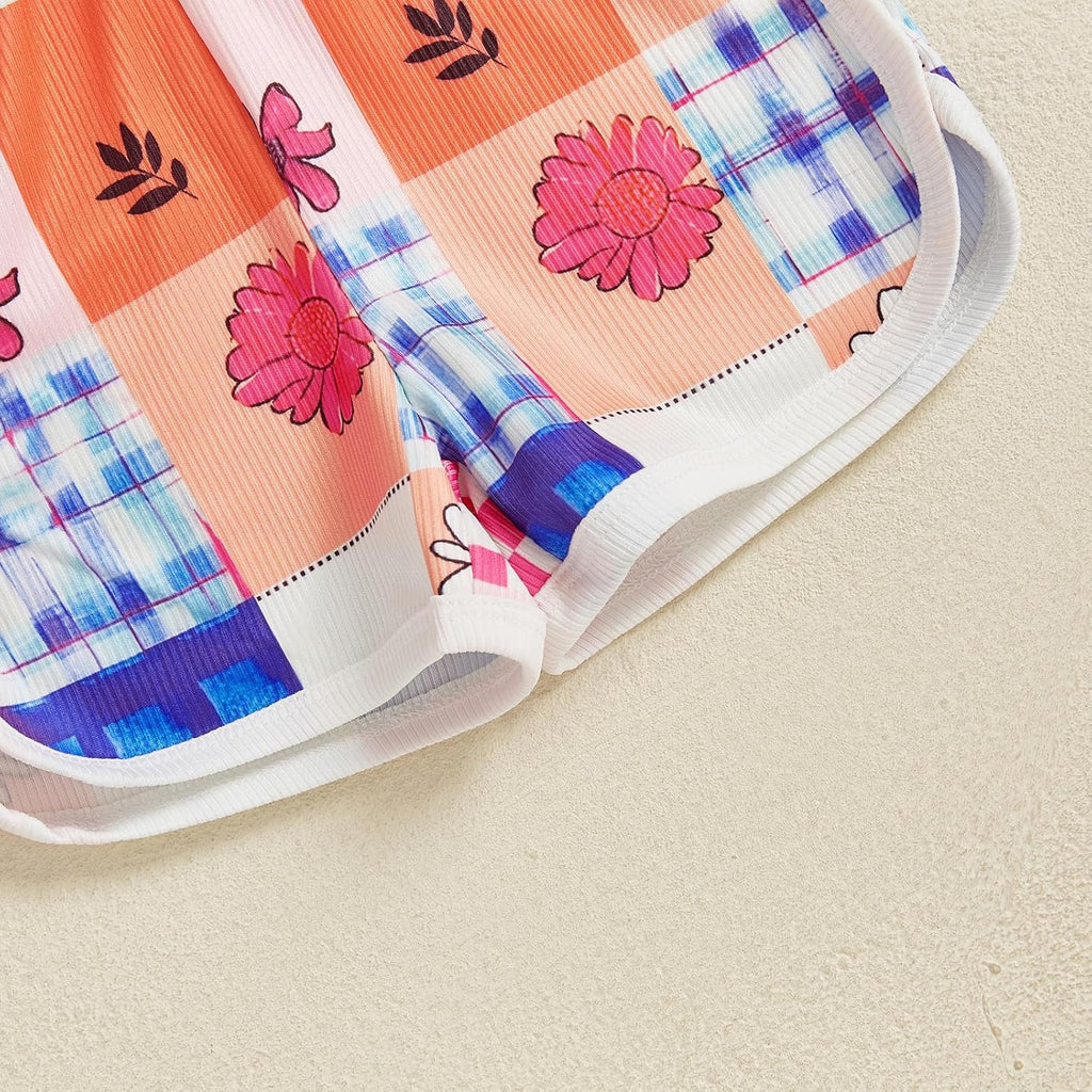 WZTYYDS Toddler Baby Girl Summer Clothes Floral Romper Tie-Up Strap Halter Jumpsuit Infant Summer Sling Playsuit 6M-3T