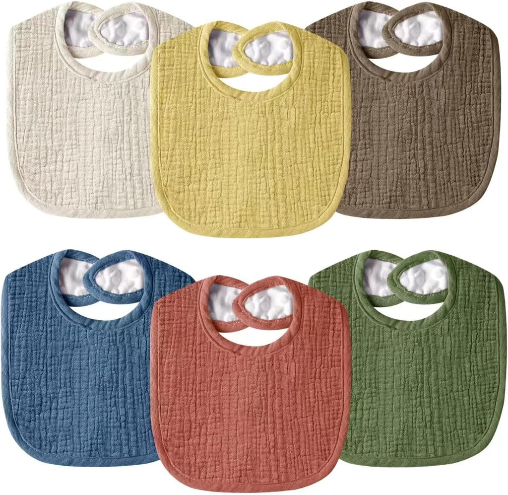 Muslin Baby Bibs for Unisex Boys Girls, Cotton Drool Bibs, Adjustable Newborn Bibs for Drooling and Teething