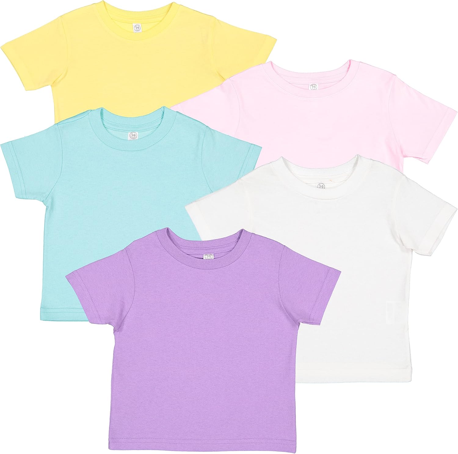 RABBIT SKINS, Infant Baby Fine Jersey Short Sleeve Tee 5 Pack