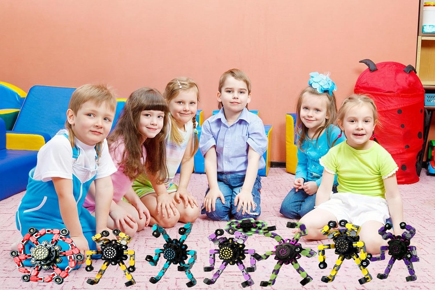 Fidget Toys Transformable Fidget Spinners for Kids and Adults Stress Relief Toys for Boys and Girls Fingertip Gyros for ADHD Autism for Kids Gifts Easter Basket Stuffers (Standard Edition-4pcs)