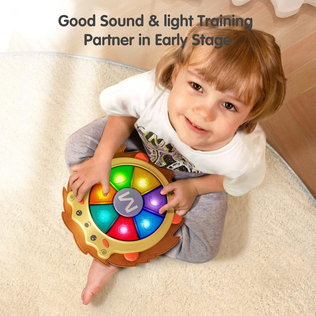Tumama Musical Drum Toy, Light Up Electronic Music Sound Baby Toys, Toddler Instruments, Sleep Soother, Christmas & Birthday Gifts for Kids 2-3 Years