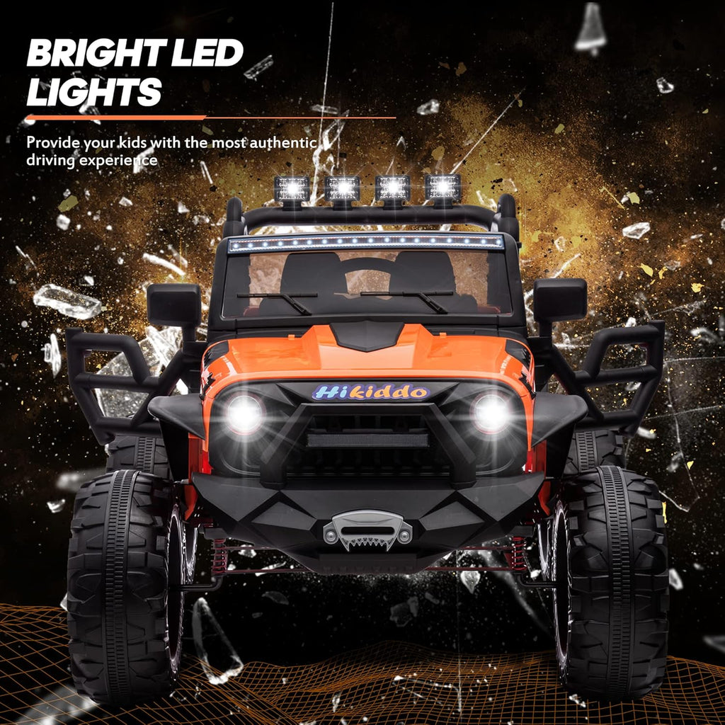 24V 9Ah Ride on Toy for Big Kids, 4WD 2 Seater Ride on Car Truck with Remote Control, 4x200W Motor - Orange