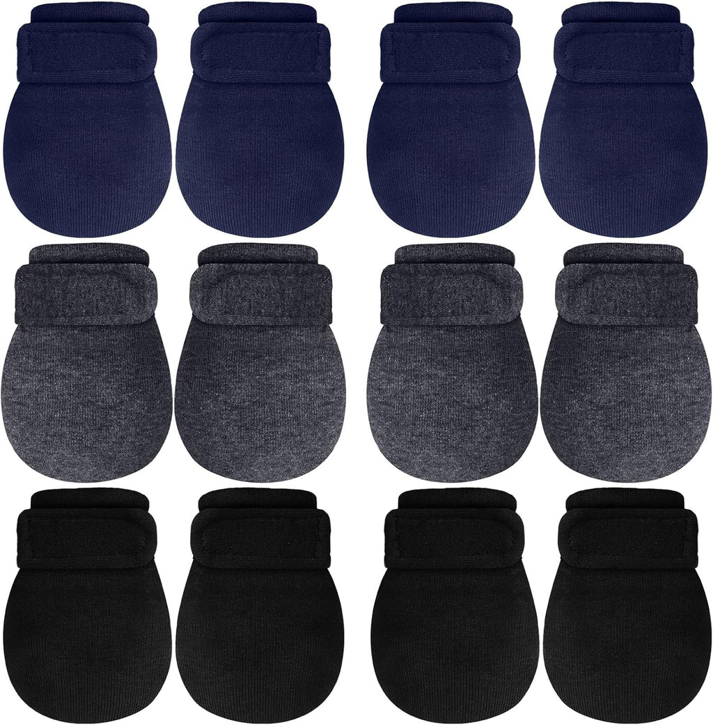 Newcotte Adjustable Baby Mittens No Scratch Newborn Cotton Breathable Gloves Warm Baby Mitts for Boys