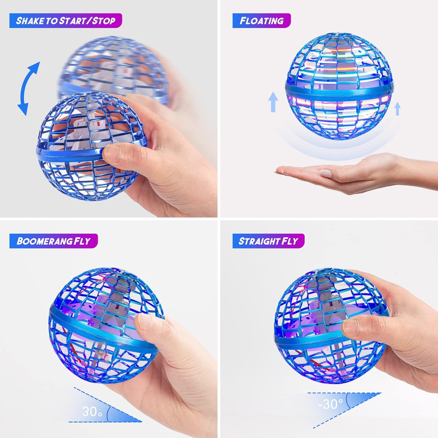 Flying Orb Ball Toy 2023 Galaxy Ball,Cosmic Globe Boomerang Hover Orb Ball, Galactic Fidget Spinner, Hand Drone Ball, Kids Toys for Boys Age 6 7 8 9 10 11 12 Boys Girls Cool, Blue