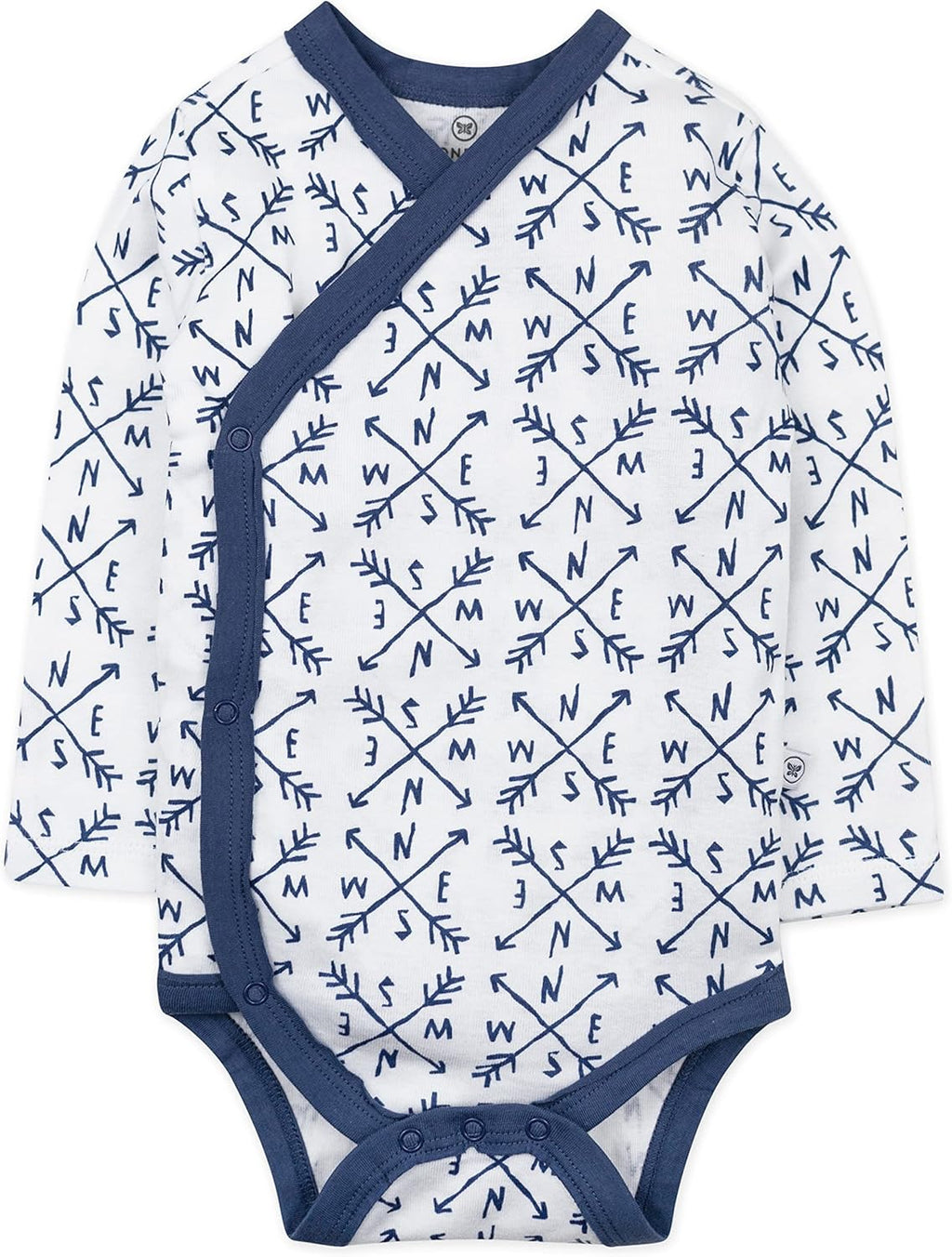 HonestBaby unisex-baby 3-pack Long Sleeve Side-snap Kimono Bodysuits Organic Cotton for Infant Baby Boys, Girls, Unisex