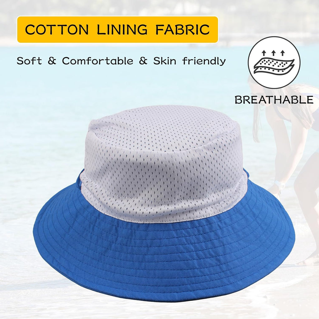 Peecabe Summer Baby Sun Hat for Boys Girls UPF 50+ Wide Brim Toddle Bucket Hat Adjustable Baby Beach Cap 0-8 Years
