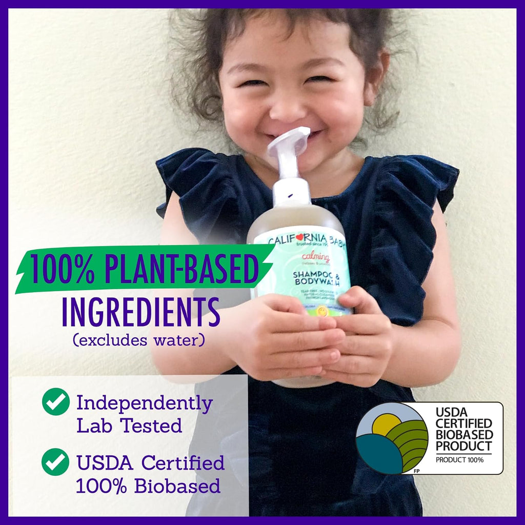 California Baby Calming Baby Shampoo + Baby Wash | 100% Plant-Based | Lavender Body Wash For Sensitive Skin | Hypoallergenic | 562 mL / 19 oz.