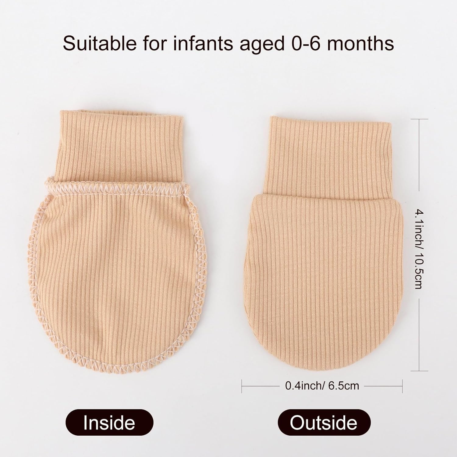 BQUBO 6 Pairs Newborn Baby Boys Girls Mittens 0-6 Months Unisex-Baby Infant Mittens Elastic No Scratch Wrist Gloves
