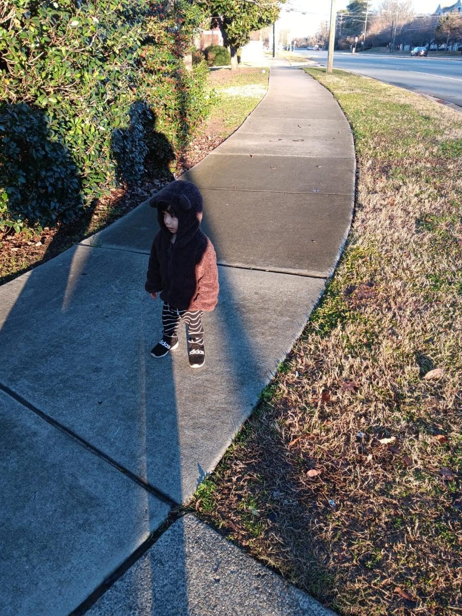 AIWUHE Toddler Boys Girls Hooded Jacket Fleece Hoodie Winter Warm Solid Color Teddy Coat Zip-up Bear Ear Sweater Fall Clothes