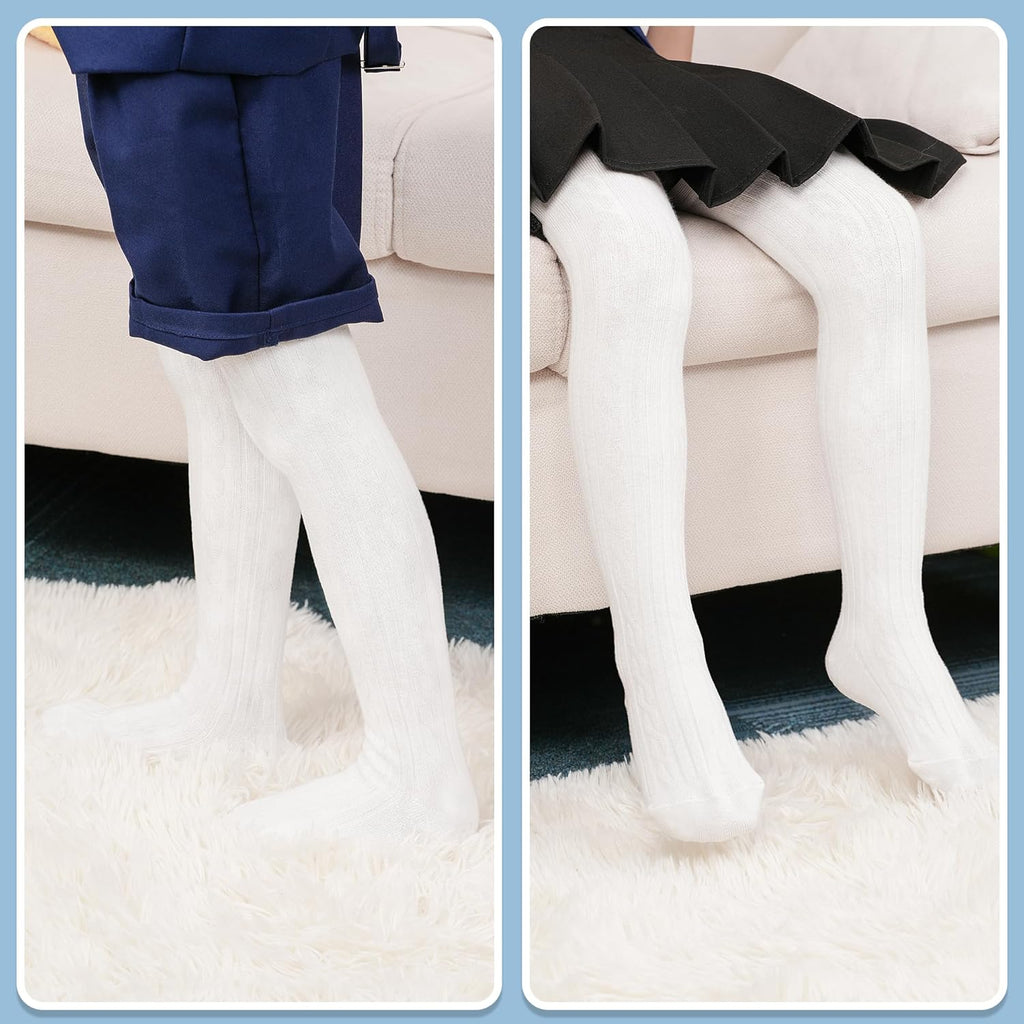 3 Pack Baby Girl Tights Cable Knit Leggings Stockings Cotton Pantyhose for Newborn Infant 6 Months-6 Years.
