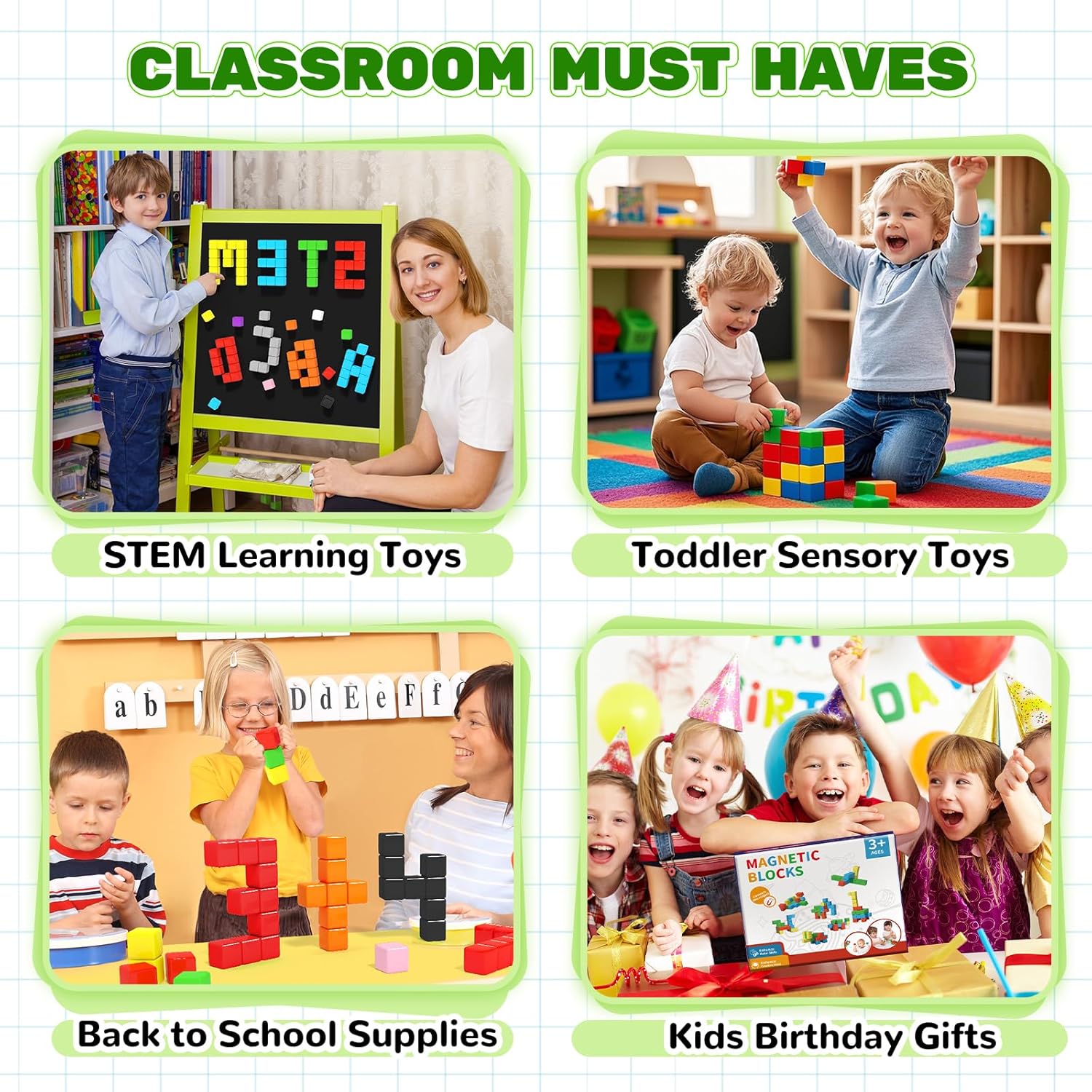 40pcs Magnetic Blocks for Toddler Toys