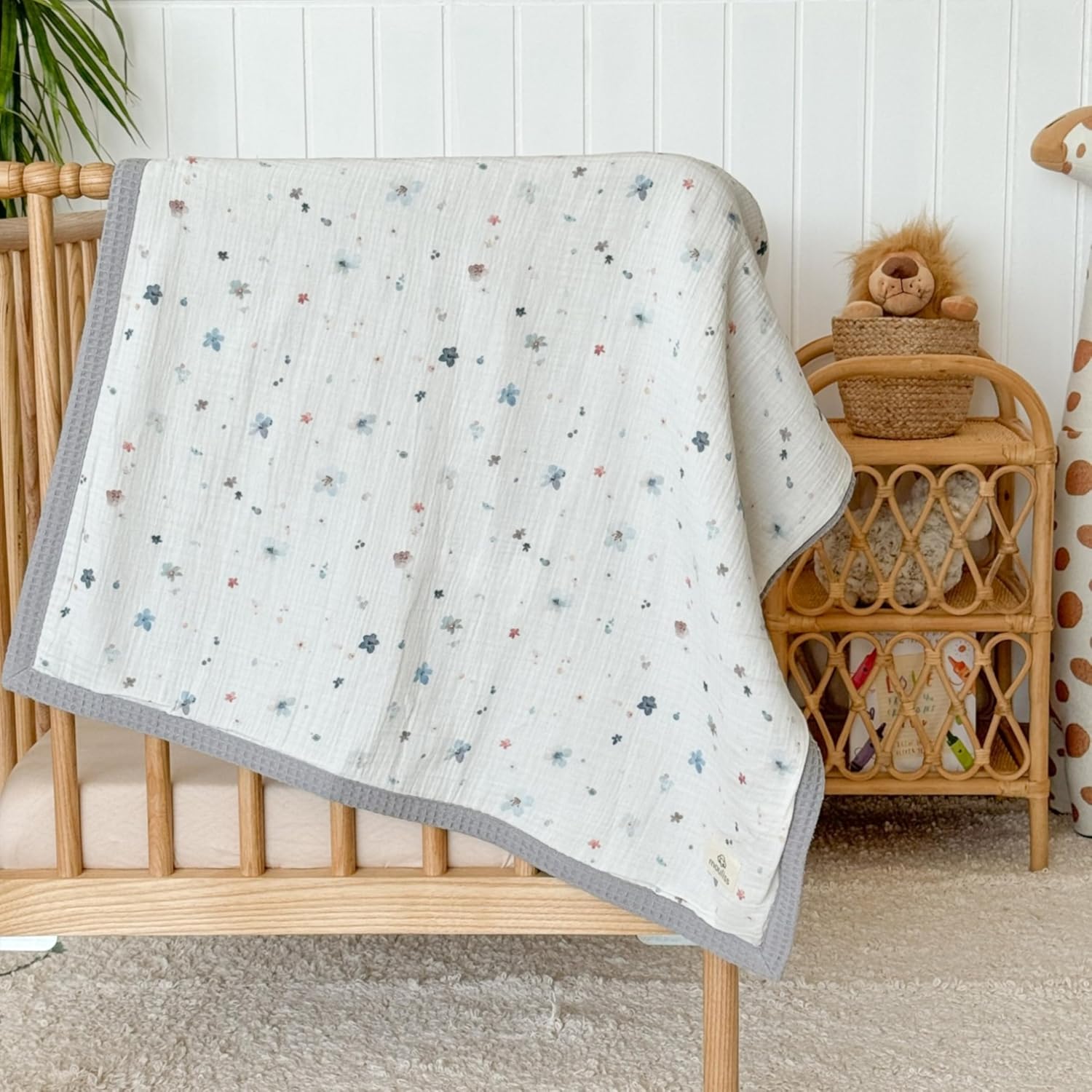 Personalized Baby Blanket with Name – Handmade 100% Organic Cotton Newborn Gift | Custom Knit Blanket for Boys, Girls, Kids & Baby Showers