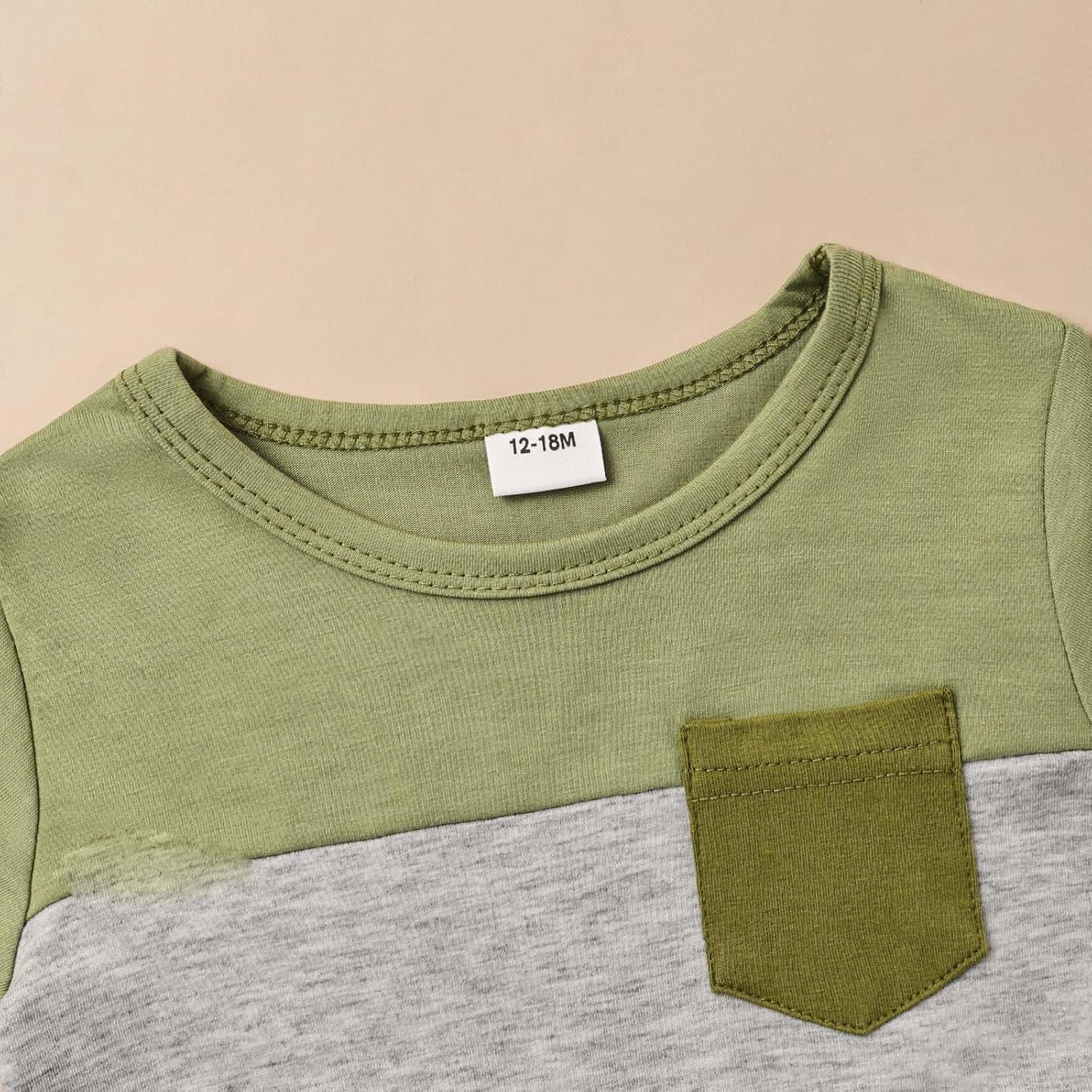Baby Boy Clothes Toddler Boy Summer Outfits Short Sleeve Patchwork Top T-shirt & Pocket Pant Set 2 Piece 12 Months-4T