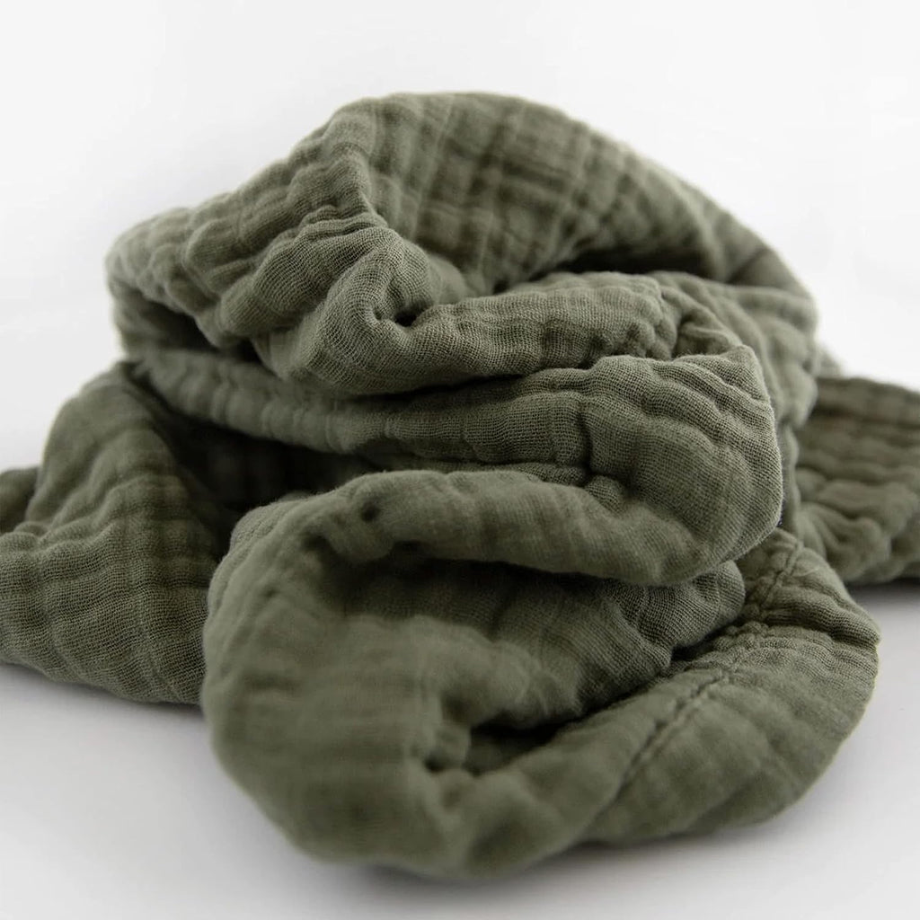 Little Unicorn Newborn Receiving Quilt | Ultra- Soft, Multi-Layered Muslin Fabric | Gift for Newborns & on-The-go (Fern)