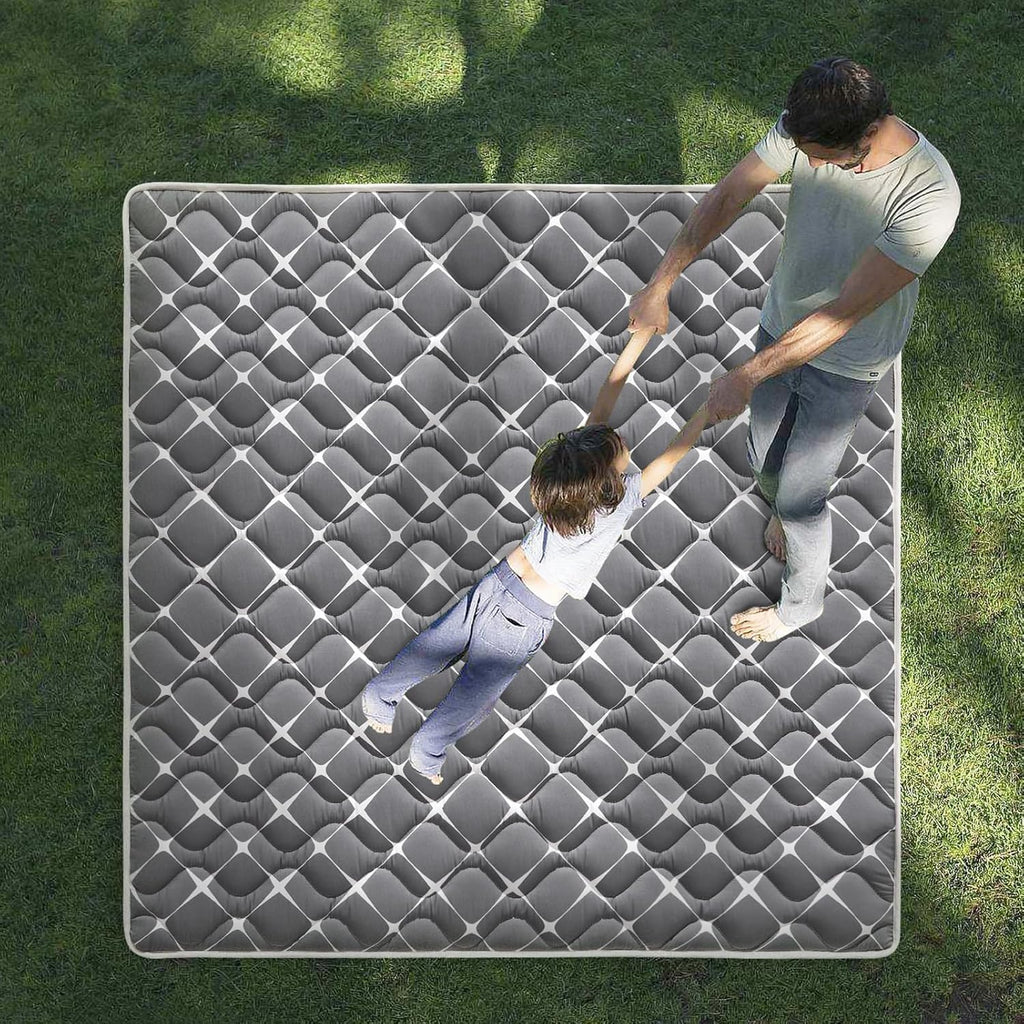 Vibe Bear High-Density Foam Baby Play Mat, 47x47 Inches Thicken One-Piece Comfortable and Soft Baby Playmat, Non Slip Washable Floor Mat for Infants, Toddlers