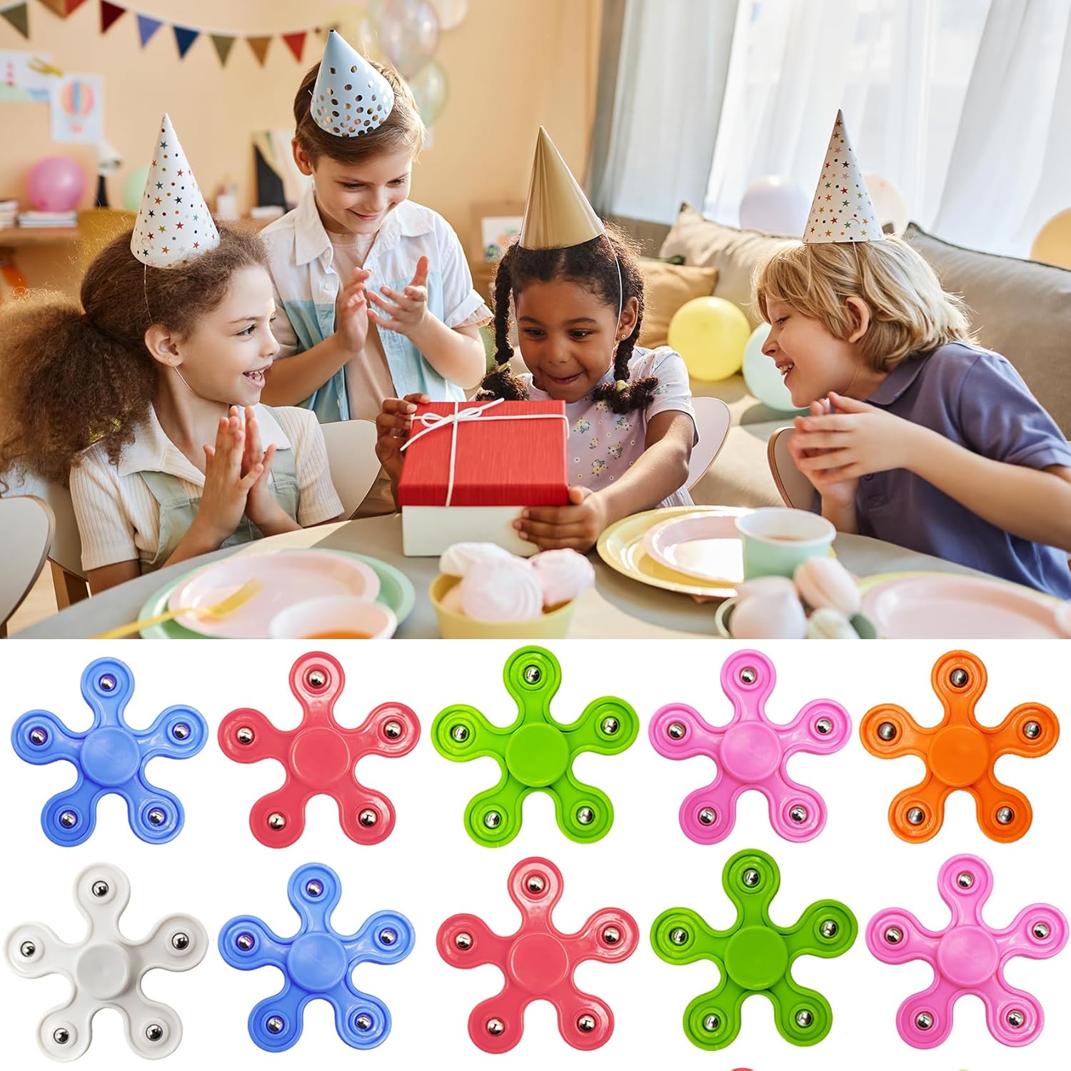 24 Pack Fidget Spinner Toys for Kids，Stress Relief Sensory Toys,Birthday Party Favors Gifts,Goodie Bag Stuffers, Classroom Prizes Fidget Toys
