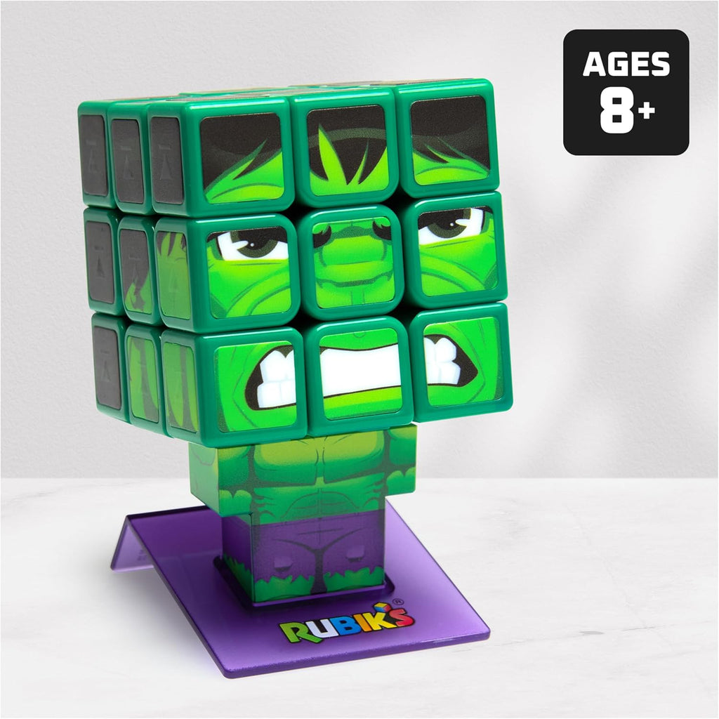 Rubik's Cube Hulk Cuber, Problem-Solving Challenging Brain Teaser Collectible Hulk Fidget Toy, for Adults & Kids Ages 8+