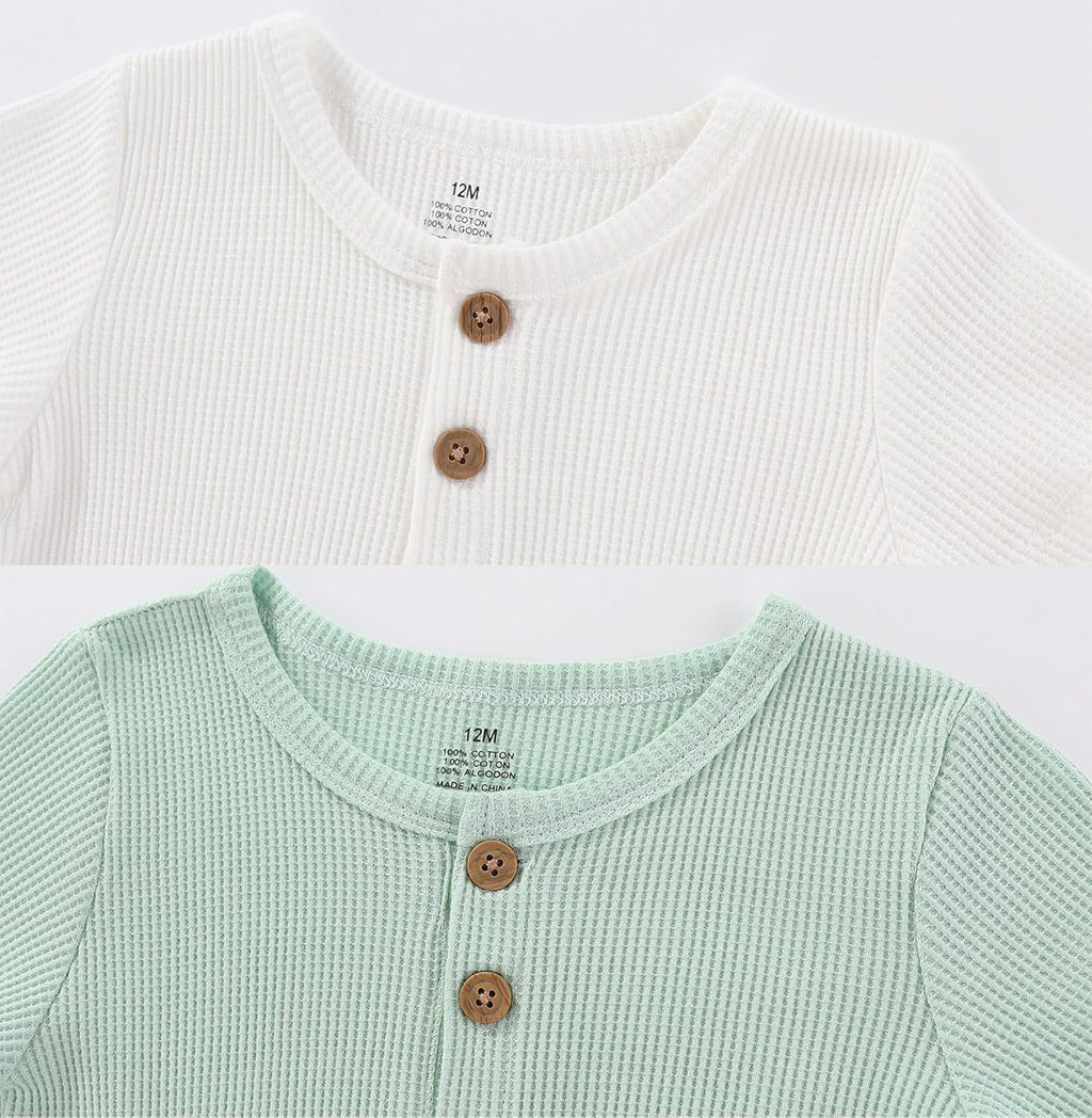 Baby Bodysuits Solid Romper One-Piece Newborn Clothes 2 Pack Baby Shower Gifts