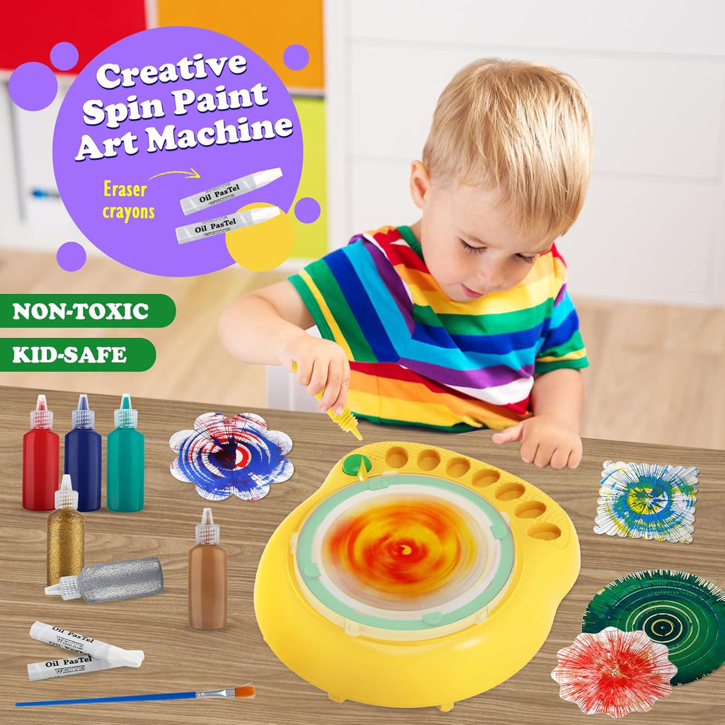Arts and Crafts for Kids Ages 4-8,Paint Spin Art Machine Kit,Art Craft Set for 6-9 Year Old,Cool Painting Spinner Toys Kits Set,Art Supplies Birthday Gifts for Boy Girl Ages 6 7 8 9 10 11 12 Green