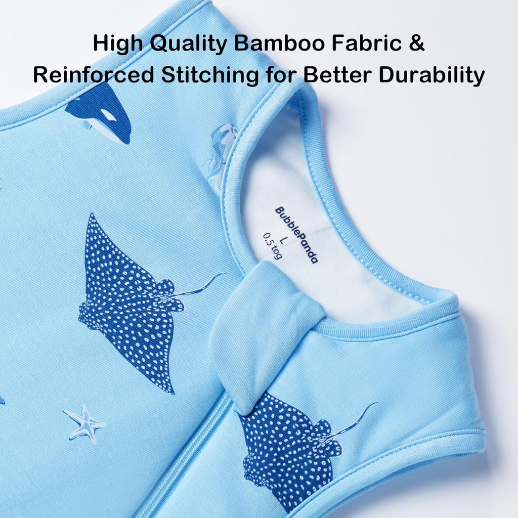 BubblePanda Rayon Made from Bamboo Sleep Sack 0-6 Months 0.5 Tog Soft Newborn Sleep Sack 3-6 Months for Infant Babies 2-Way Zipper Wearable Blanket Baby 0-3 Months