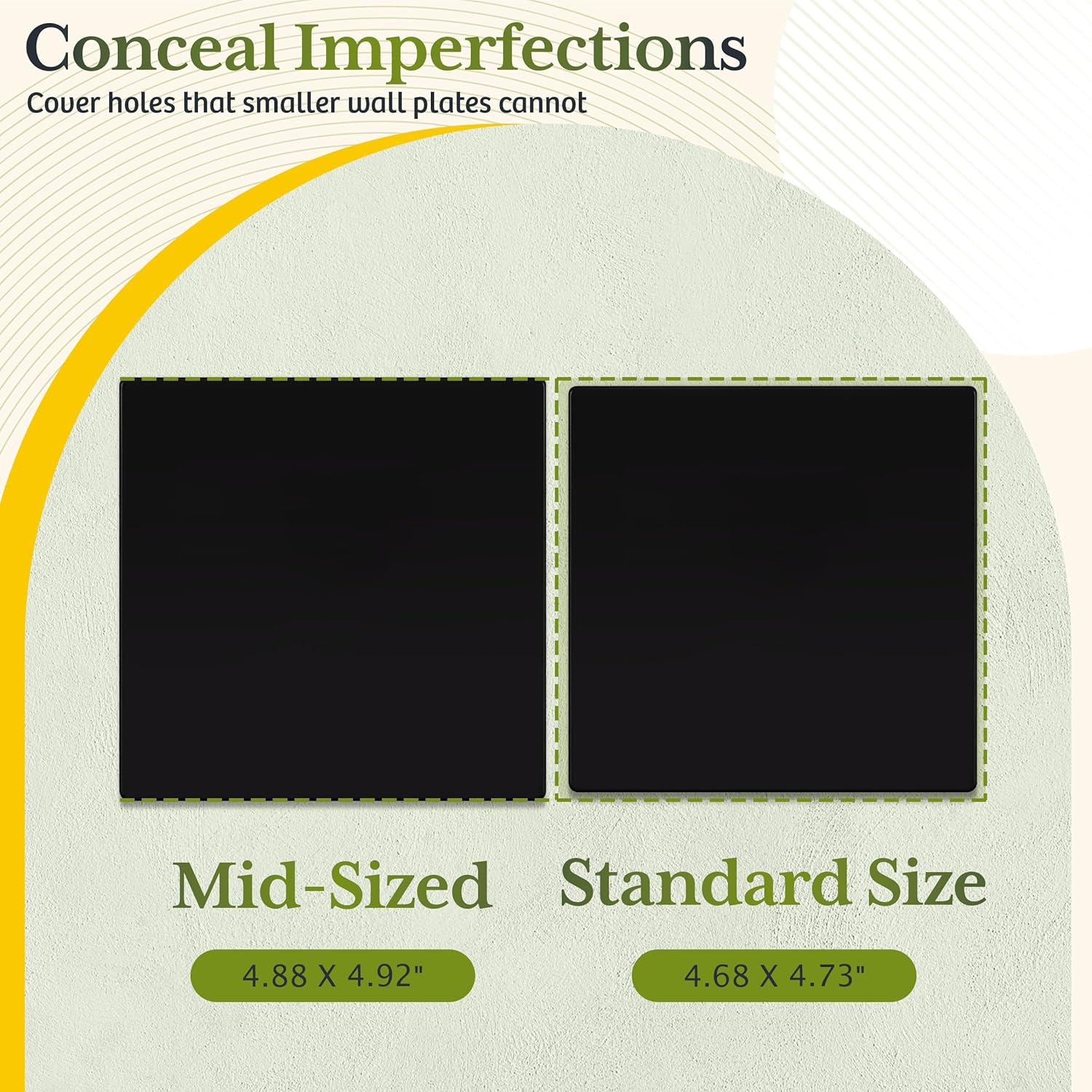 TG Screwless Double Blank Wall Plate, Child Safe Blank Device Outlet Cover, Mid-Size 2-Gang 4.88" H x 4.92" L, Polycarbonate Thermoplastic, UL Listed, SP-MB2-BK, Black (1 Pack)