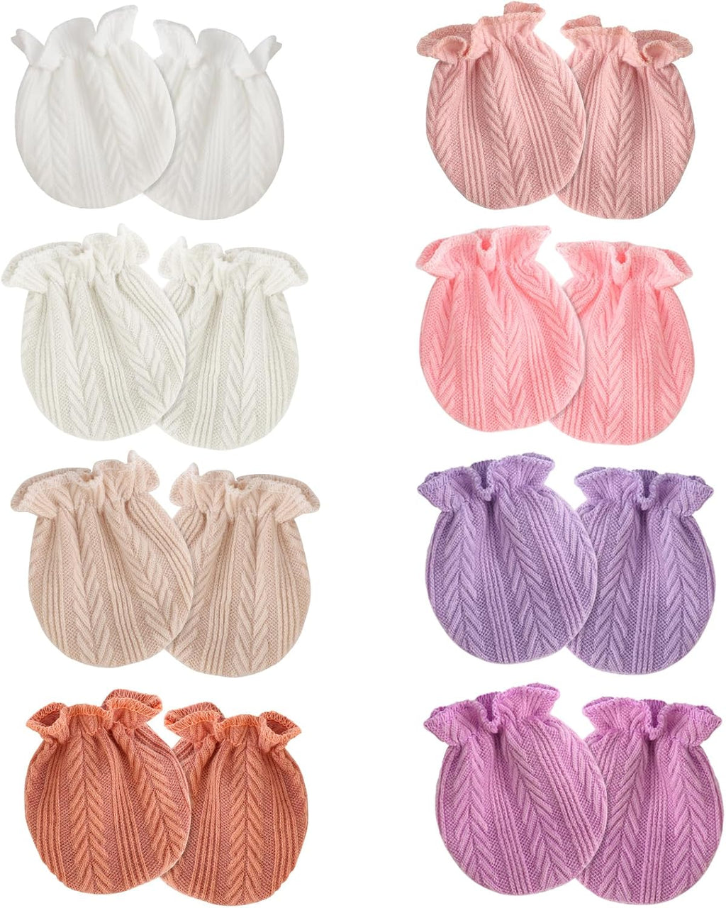 Newborn Baby Mittens No Scratch Cotton Elastic Wrist Gloves Infant Toddler Mittens for Baby Boy Girl 0-6 Months