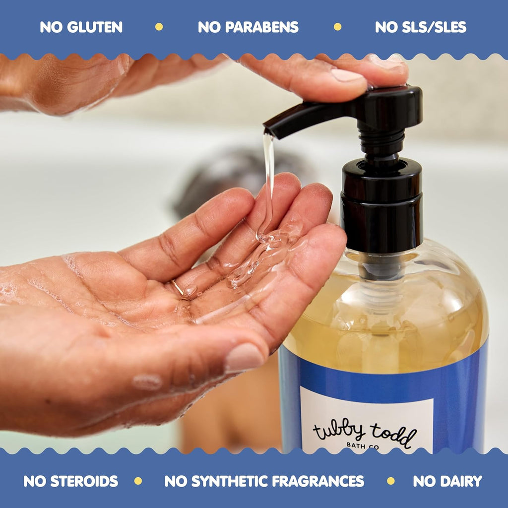 TUBBY TODD's Baby Body Wash & All Over Ointment Eczema Set - Gentle, Hypoallergenic Skincare for Newborns & Toddlers - 25oz, Lavender Rosemary