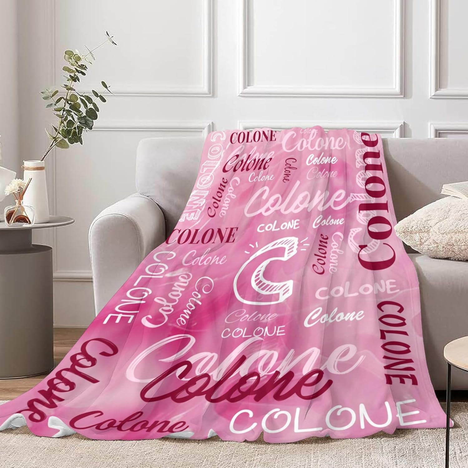 Custom Blanket Personalized Throw Blanket Customized Blankets with Name Text for Adult Kid Birthday