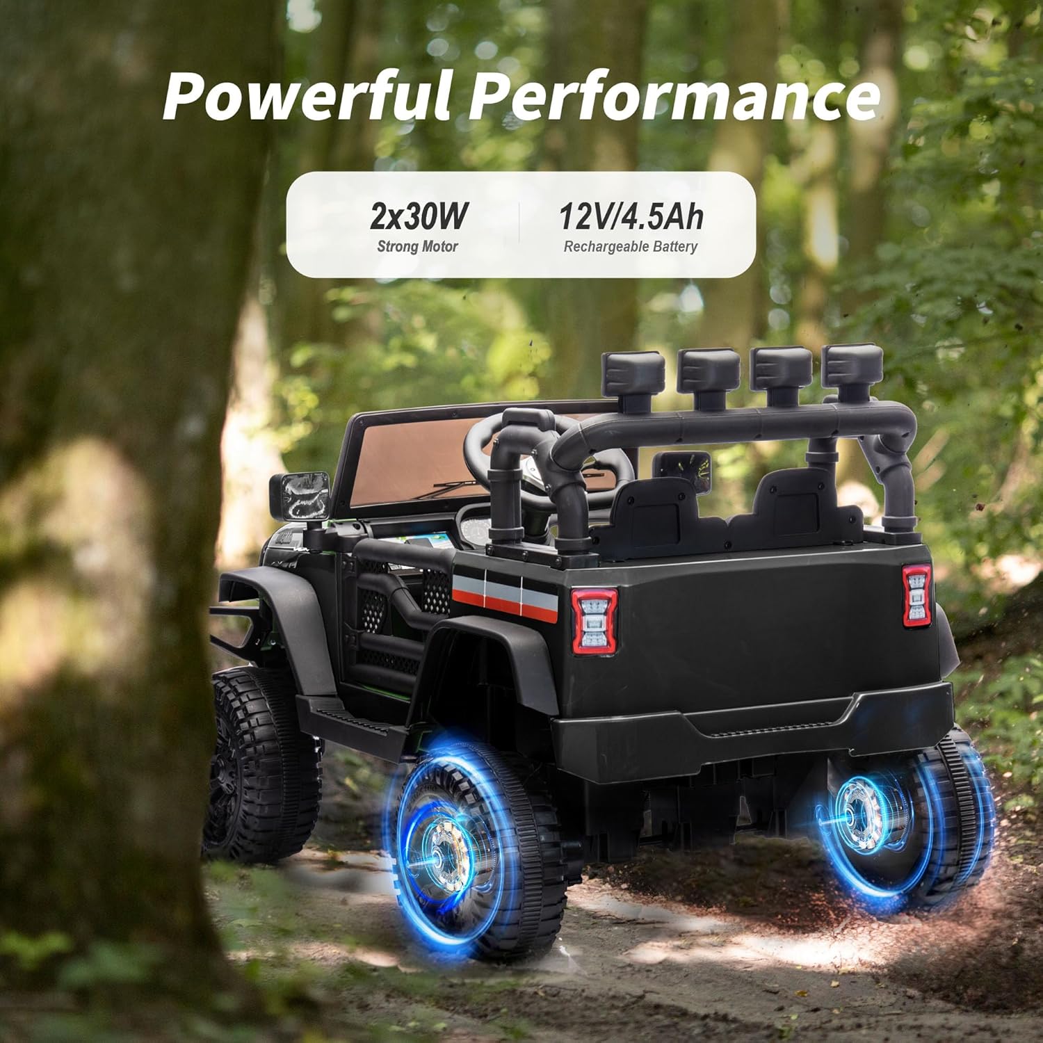 12V Kids Ride on Car Truck, Kids Electric Vehicles Car Ride on Toy for Toddlers 3-5 with Remote Control - Black