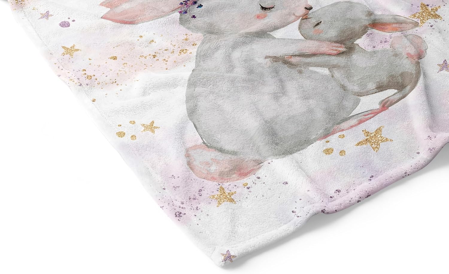 UNIQUE Bunny Ultra Soft Fleece Baby Blanket 30x40in, Girl Crib Blanket, Girl