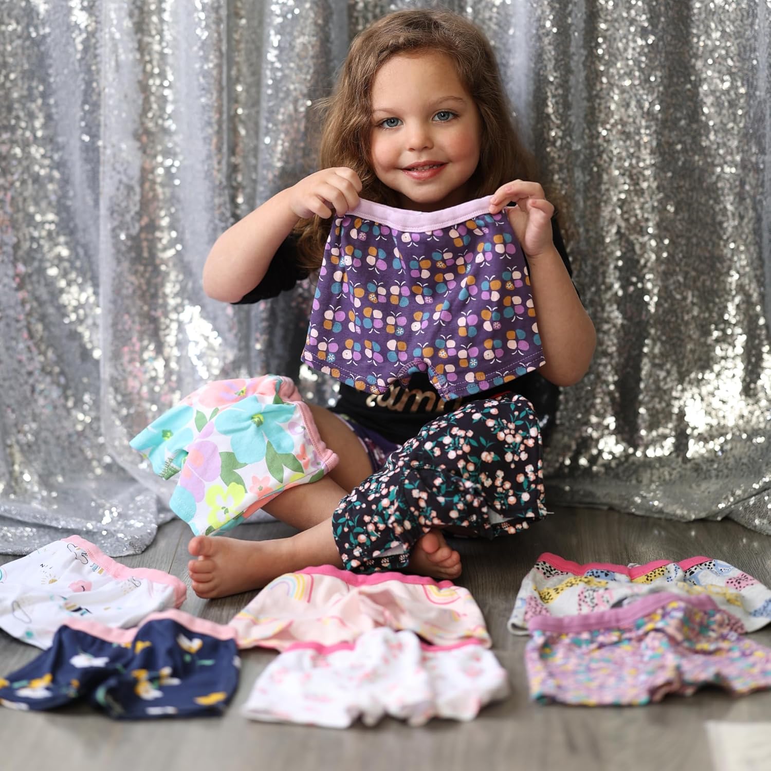 BIG ELEPHANT 10 Pack Toddler Girls' Underwear Boxer Briefs，100% Cotton Super Soft Breathable Panties (3T-10Y)