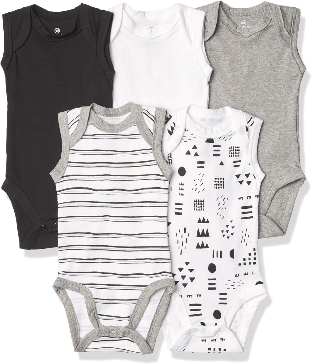 Sleeveless Bodysuits One-piece 100% Organic Cotton for Baby Boys, Girls, Unisex