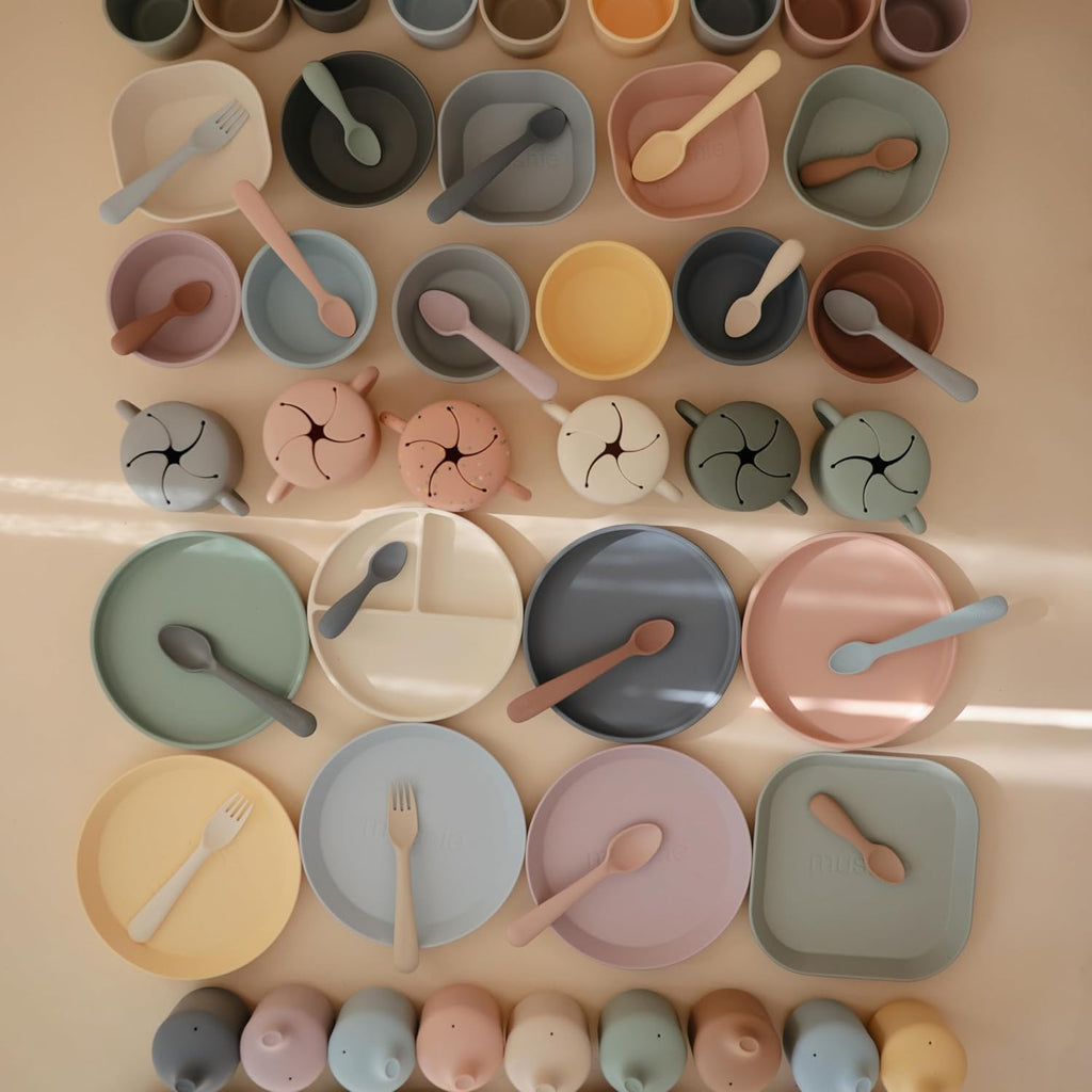 mushie Silicone Baby Feeding Spoons | 2 Pack (Soft Lilac)