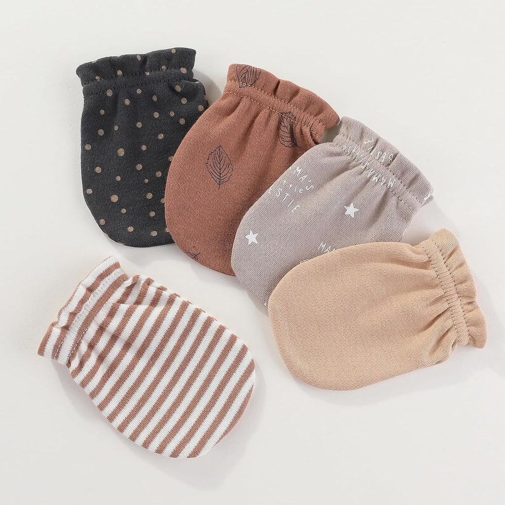 Newborn Baby Boy Girl Caps Mittens Socks Set Cotton Baby Essentials Accessories (Hats+Gloves+Socks)