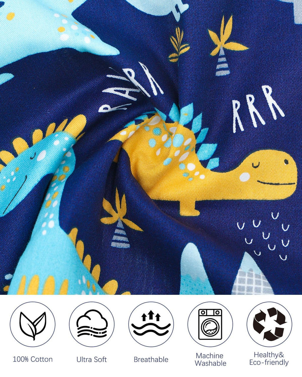 ALVABABY Toddler Pillowcases 2 Pack Organic Cotton Kids Pillow Cover Fit 13"x 18" or 12"x18" Envelope for Girl Boy Sleepy Travel