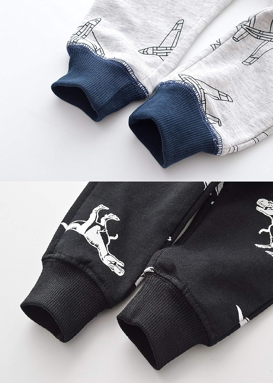 HUAER& Baby Boy's Jogger Pants Dinosaur Car Drawstring Elastic Sweatpants