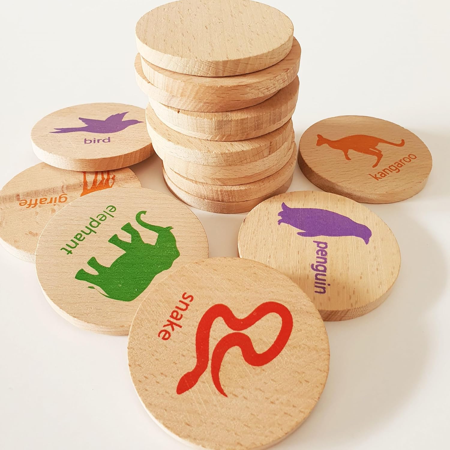 bee smart Wooden Memory Game - Matching Memory Game for Kids 3 and Up, 16Pcs | Educational Toy for Preschool Toddlers Board Games (Animals)