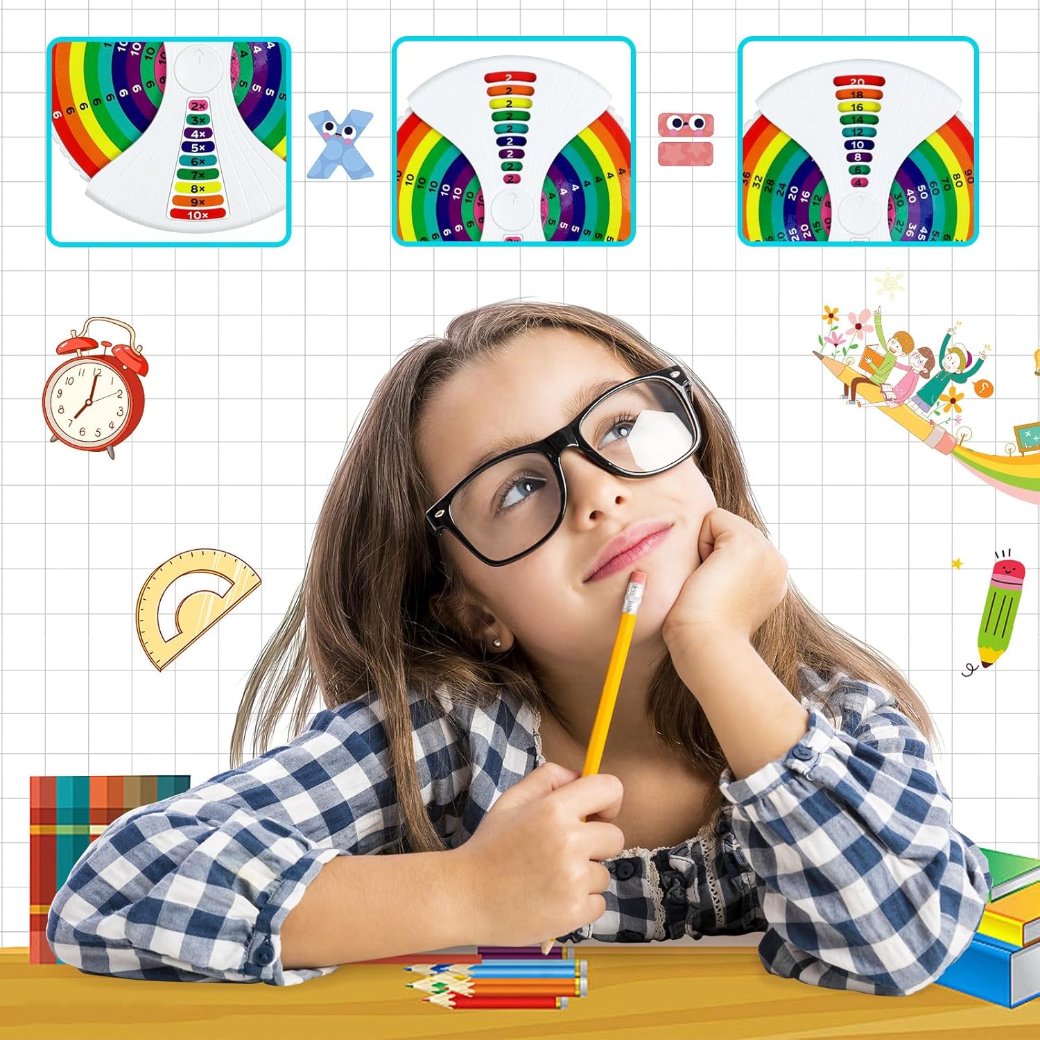 Math Fidget Spinners,Suitable People Learning Addition,Subtraction,Multiplication & Division Methods, Birthday Arithmetic Fidget Spinners Math Games for Kids 4 5 6 7 8-12