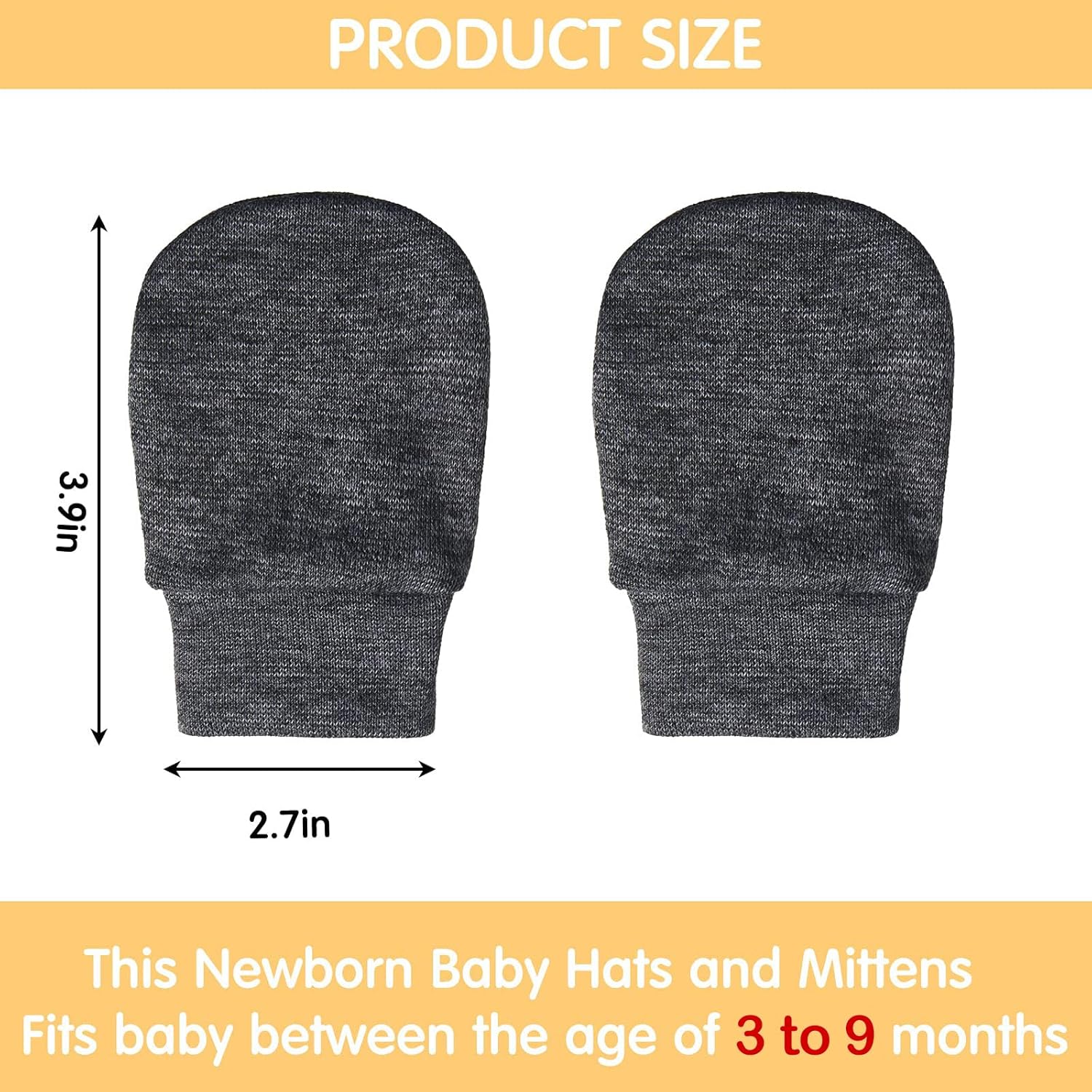 Geyoga 6 Pairs Newborn Baby Mittens No Scratch Gloves Infant Toddler Anti Scratch Essentials Unisex for 3-9 Months Girls Boys