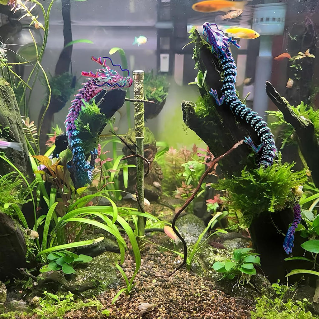 3D Printed Dragon Fidget Toy, 18in Surprise Mystery Dragon, Crystal Dragon Fidget Toy, Articulated Pye Dragon Fish/Display Cabinet/Home/Office Desktop Decor (Cream White Matte)