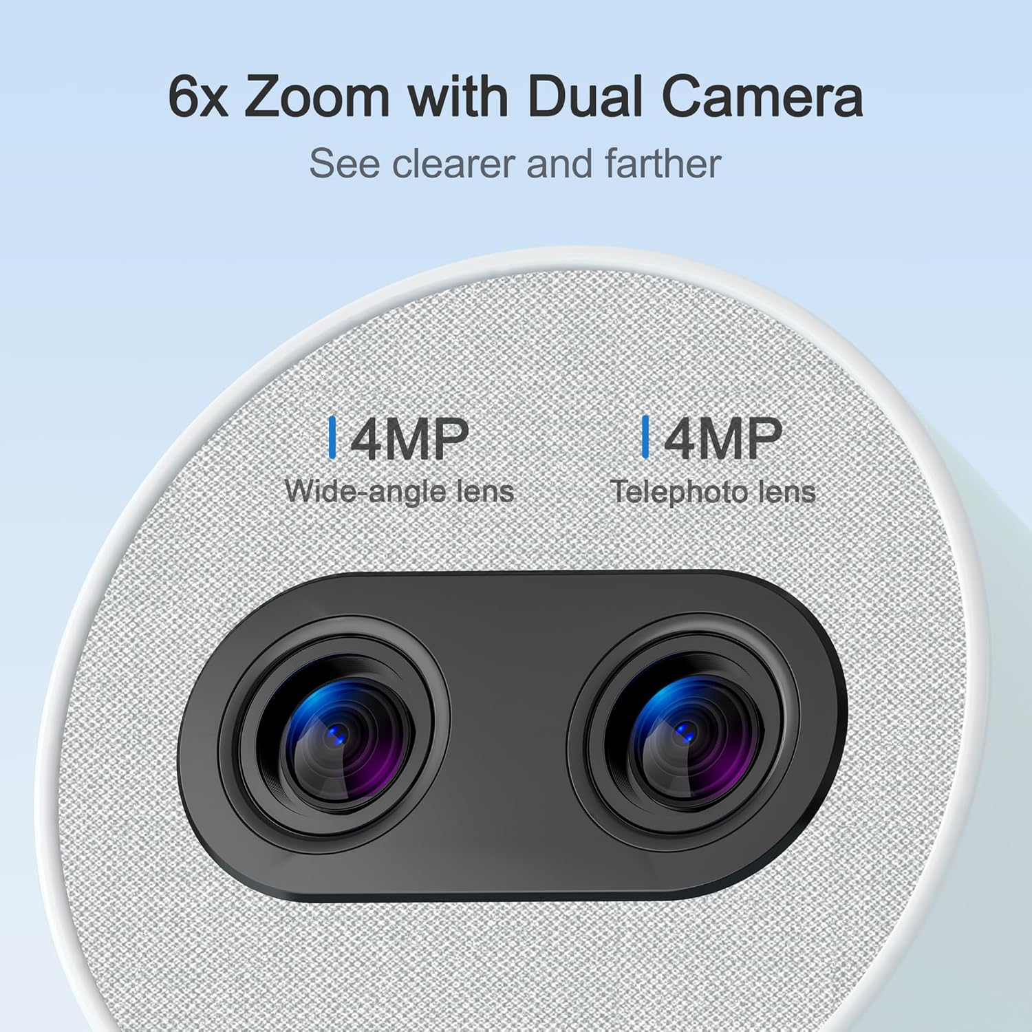 Simsky Smart Baby Monitor with 2×4MP Camera, 6X Optical Quality Zoom, AI Tracking, Intelligence Detection, Pan-Tilt-Zoom, 32GB Local Storage, Add-on Camera Monitor