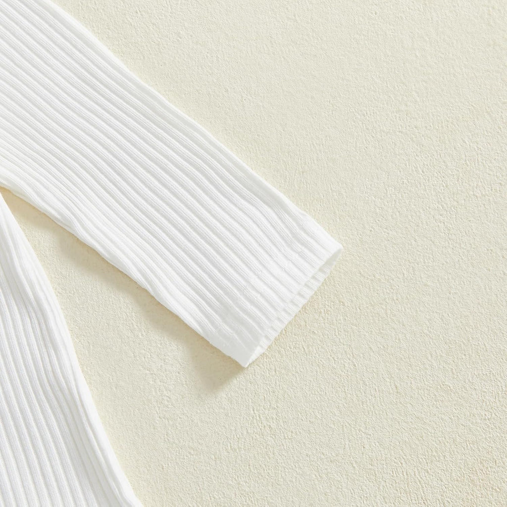 fhutpw Baby Boy Clothes 3 6 12 18 Months Ribbed Knitted Long Sleeve Romper and Pants Sets Newborn Fall Splicing Color Outfits