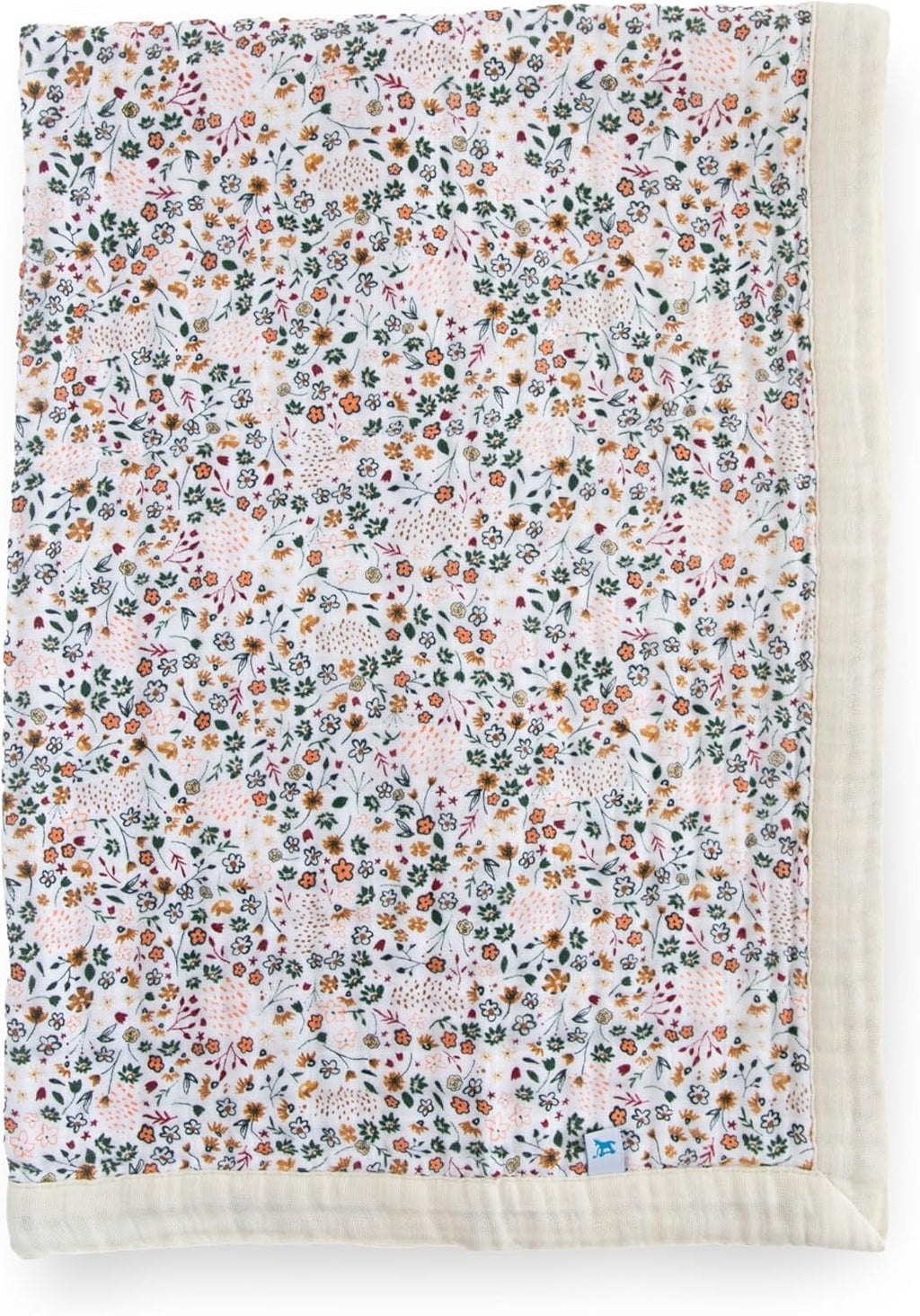 Little Unicorn Newborn Receiving Quilt | Ultra- Soft, Multi-Layered Muslin Fabric | Gift for Newborns & on-The-go (Pressed Petals)