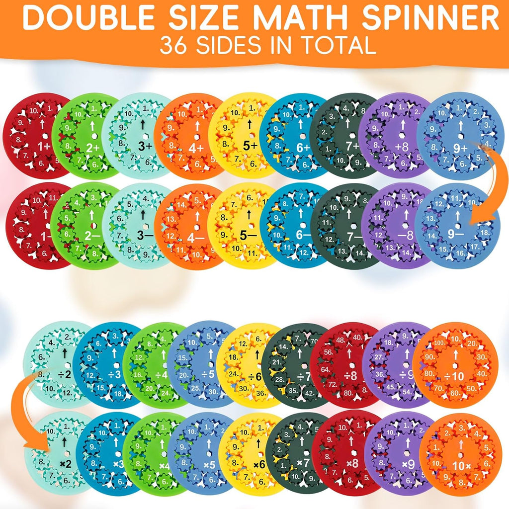 18PCS Math Facts Fidget Spinners for All The Stimmers, Multiplication Chat Game Fidget Toys, Math Fidget Toy Multiplication for Kids
