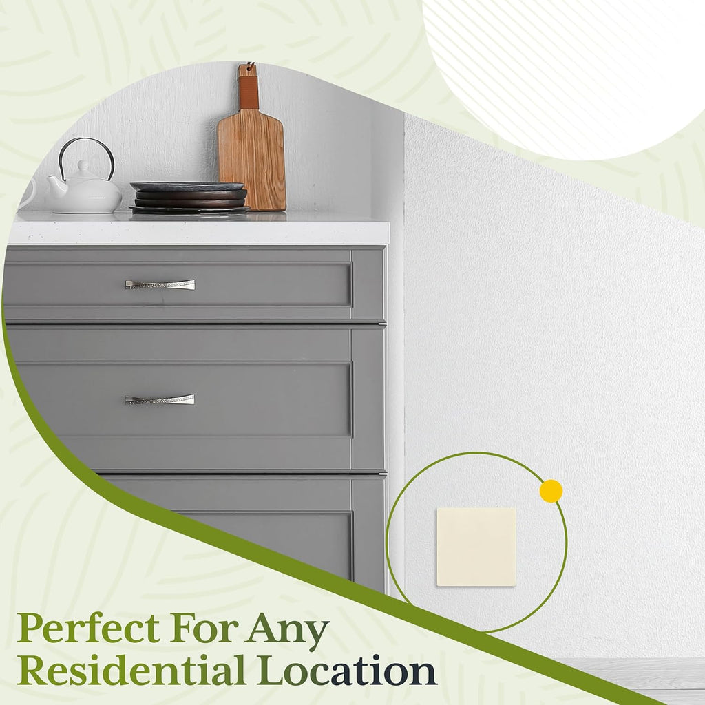 TG Screwless Double Blank Wall Plate, Child Safe Blank Device Outlet Cover, Mid-Size 2-Gang 4.88" H x 4.92" L, Polycarbonate Thermoplastic, UL Listed, SP-MB2-LA, Light Almond (1 Pack)