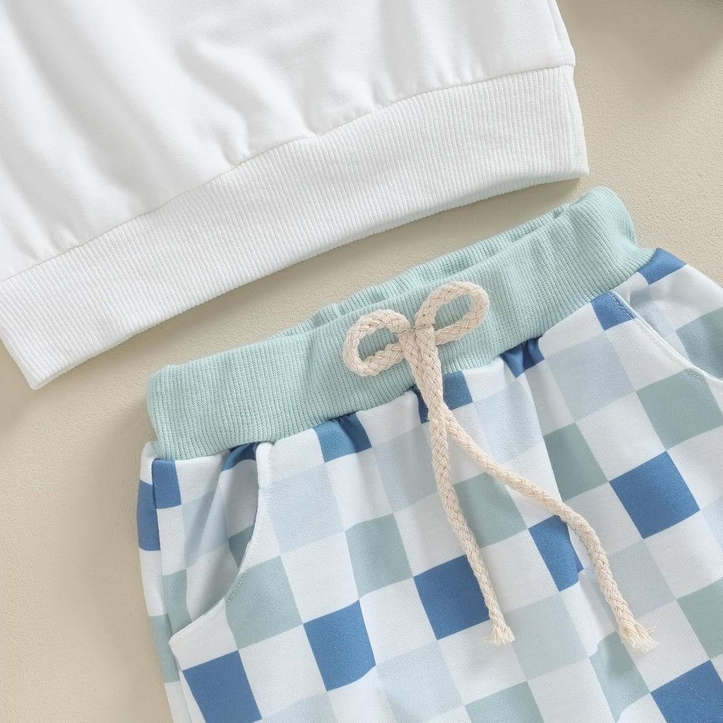 Kupretty Toddler Baby Boy Fall Winter Clothes Color Block Long Sleeve Sweatshirt Pullover Tops + Joggers Pants Outfit Set