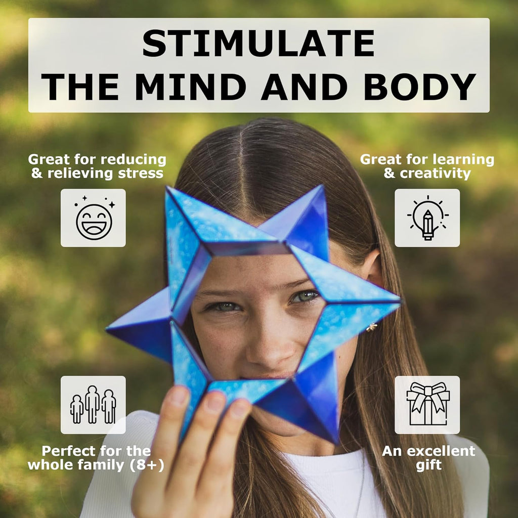 SHASHIBO Shape Shifting Box - Award-Winning, Patented Fidget Cube w/ 36 Rare Earth Magnets - Transforms Into Over 70 Shapes, Download Fun in Motion Toys Mobile App (Holographic - Vapor)