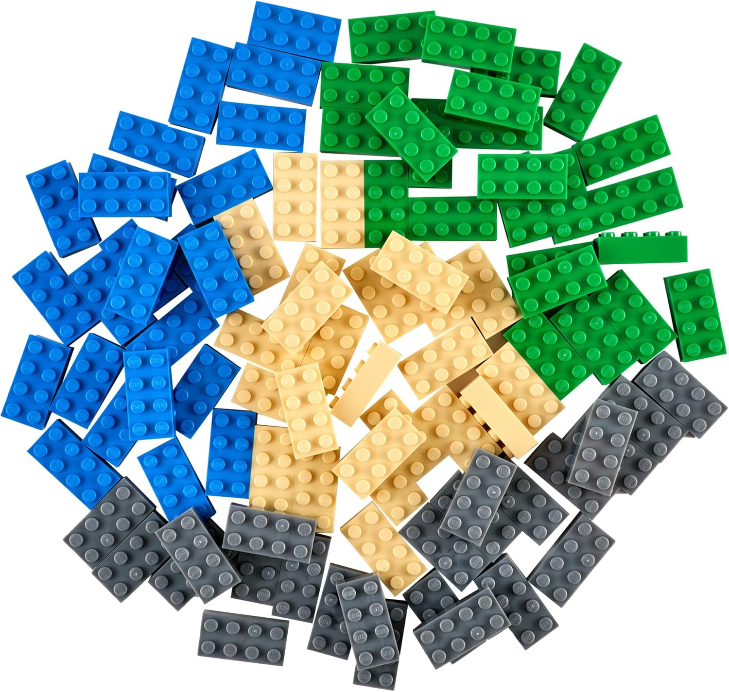 Strictly Briks Classic Bricks Starter Kit, Blue, Green, Gray, and Sand, 96 Pieces, 2x4 Studs, Building Creative Play Set for Ages 3 and Up, 100% Compatible with All Major Brick Brands